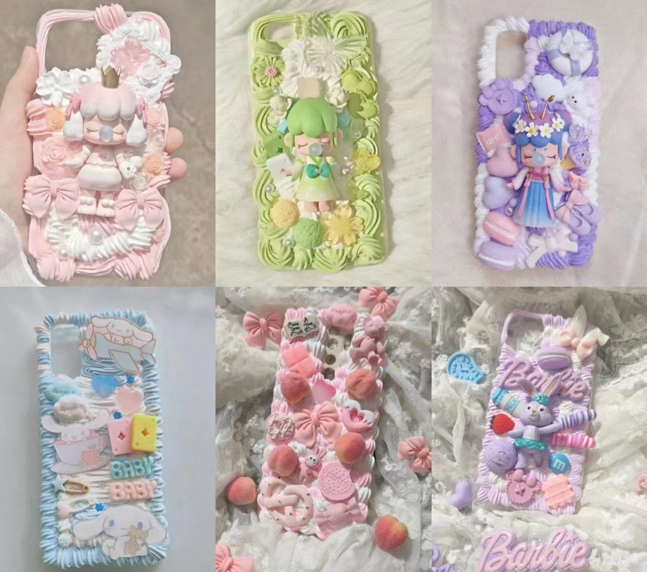【Customised Phone Case】Making in live, and pick charms by yourself, need wait it be dry for 7 days