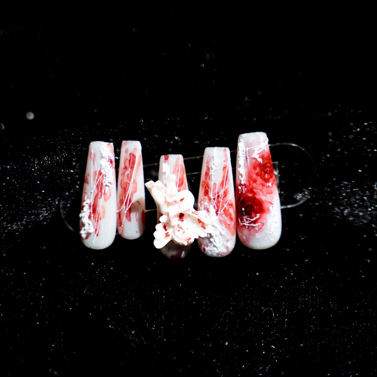 【Original Designs】-Gothic/angel/red and white 100%Handmade