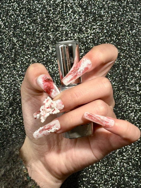 【Original Designs】-Gothic/angel/red and white 100%Handmade
