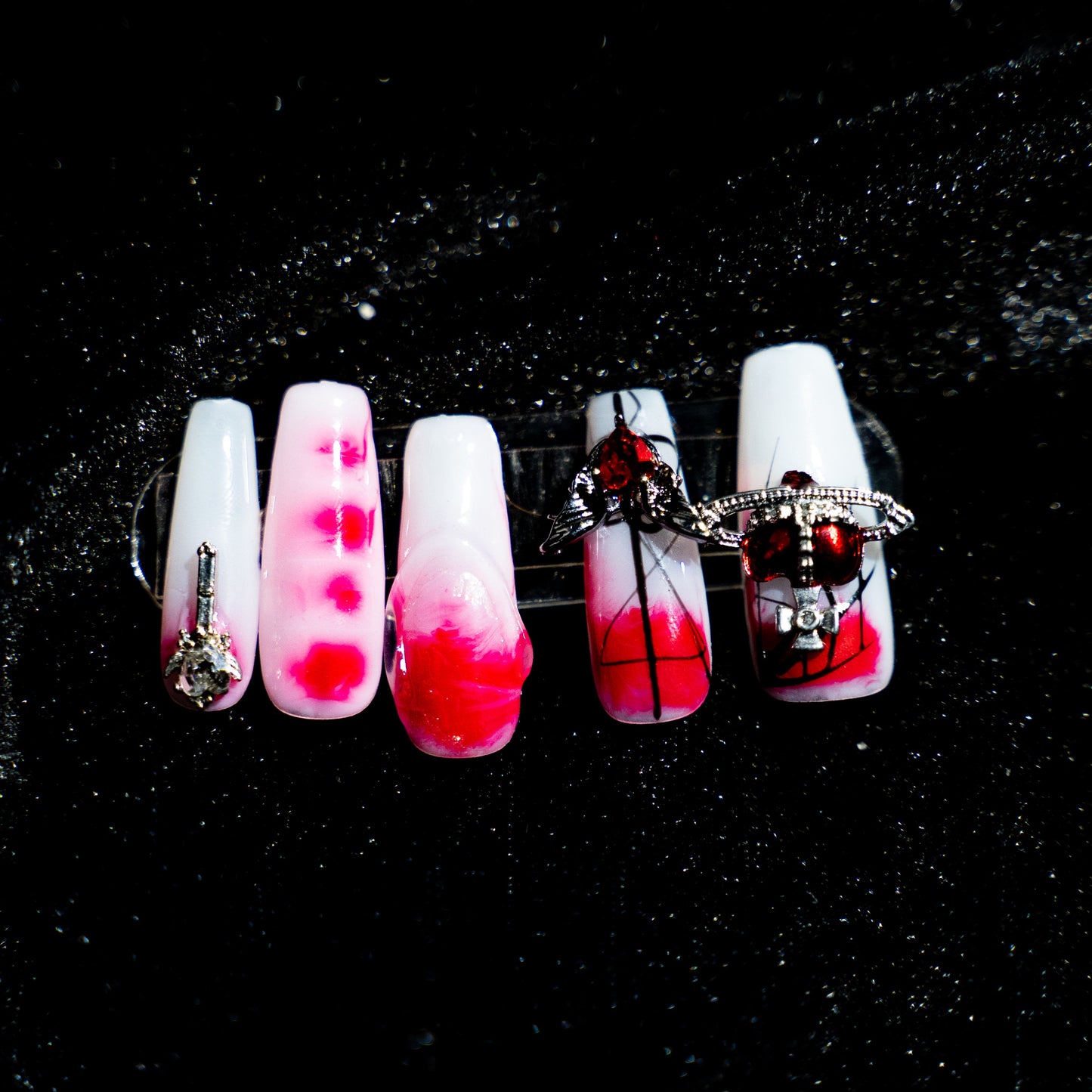 【Original Designs】-Gothic/Kpop vibe/red and white/ombre/cool 100%Handmade