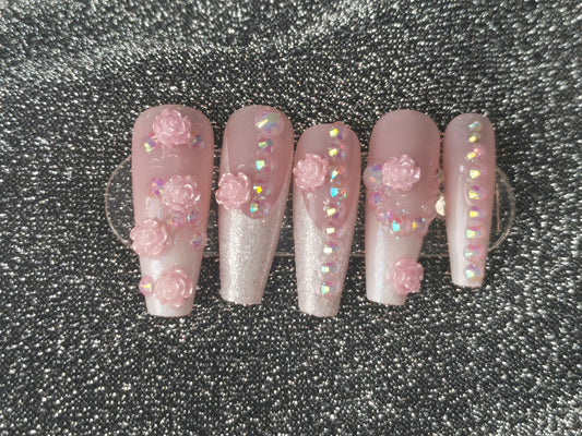 【press on nail】rose garden