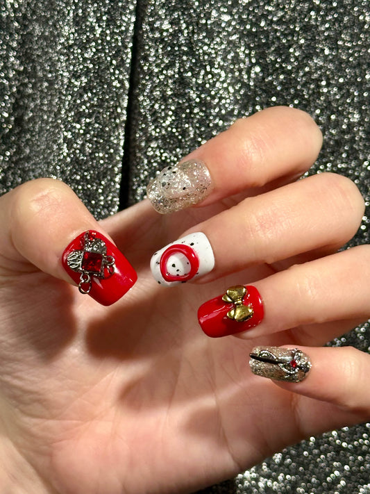 【Original Designs】- Short Square/cute/daily/Christmas 100%Handmade