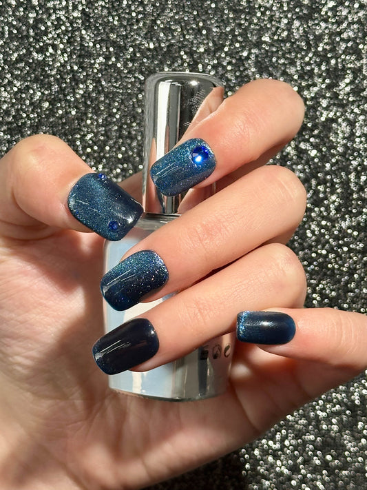 【Original Designs】- Short Square/cat eye/blue/daily 100%Handmade