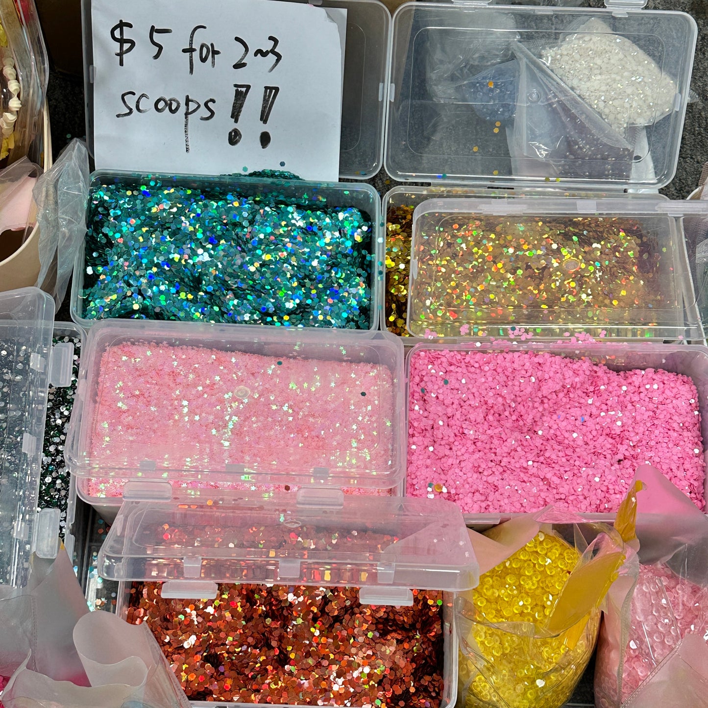 【Glitters!★♥☽】Colorful  sparkle glitters rhinestone beautiful shinny blingbling ( 12g /20ml / 3scoop)