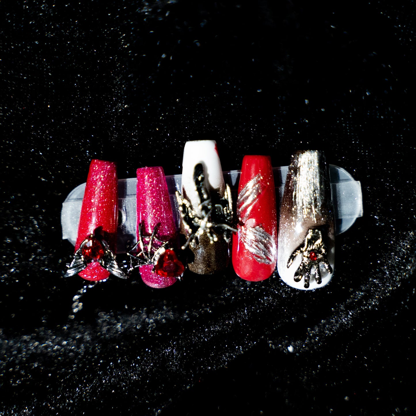 【Original Designs】-Gothic/angel/pink/black and white/chain 100%Handmade
