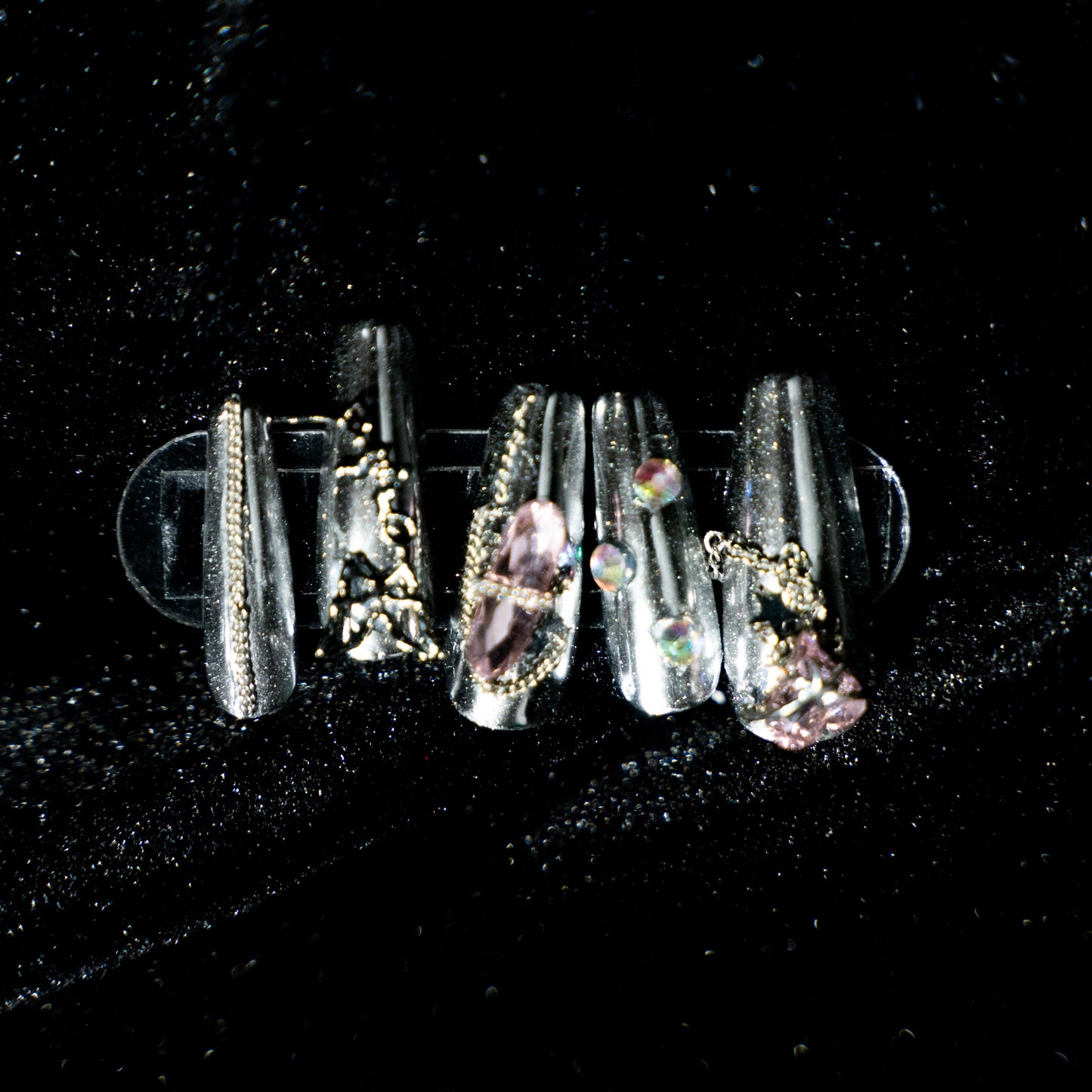 【Original Designs】-Kpop vibe/chrome/chain/silver 100%Handmade